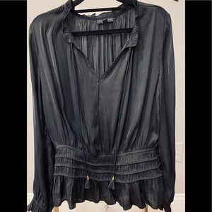 CURRENT AIR Black satin top, size M *NEW*